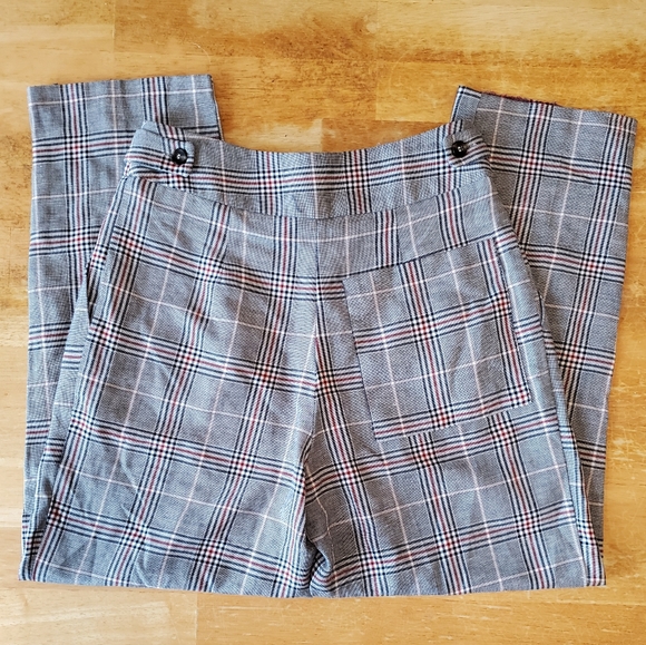 TOPSHOP Plaid Check Trousers NWOT - Picture 6 of 9